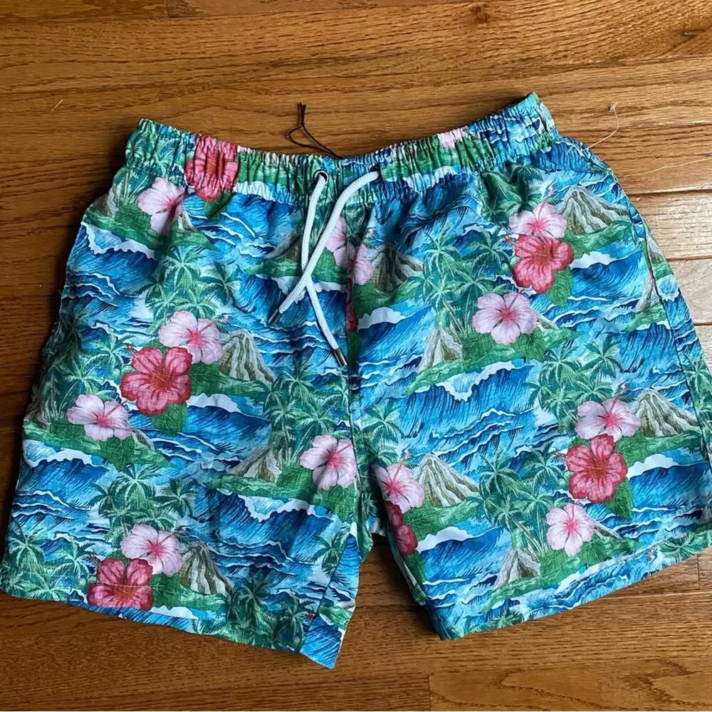 FRANKS Mens $89 Volcano Oahu Swim Shorts Trunk Suit XL NWOT